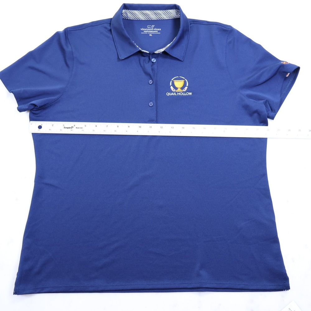 Vineyard Vines Performance Polo Shirt‎ Womens XL Blue Quail Hollow Golf - Picture 6 of 10